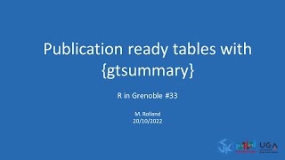 Publication ready and reproducible summary tables with {gtsummary}