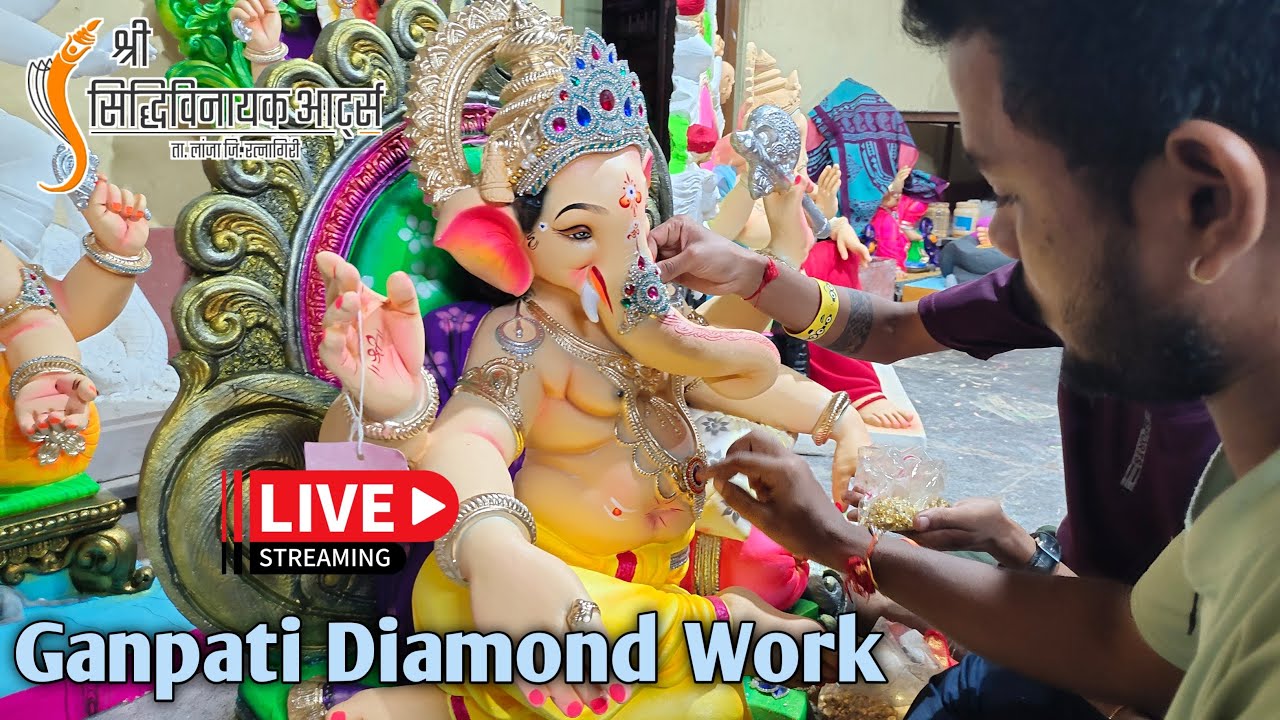 Ganpati Diamond Work LIVE🥳🥳🎨 YouTube