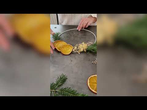 Couronne de Noël DIY orange séchée