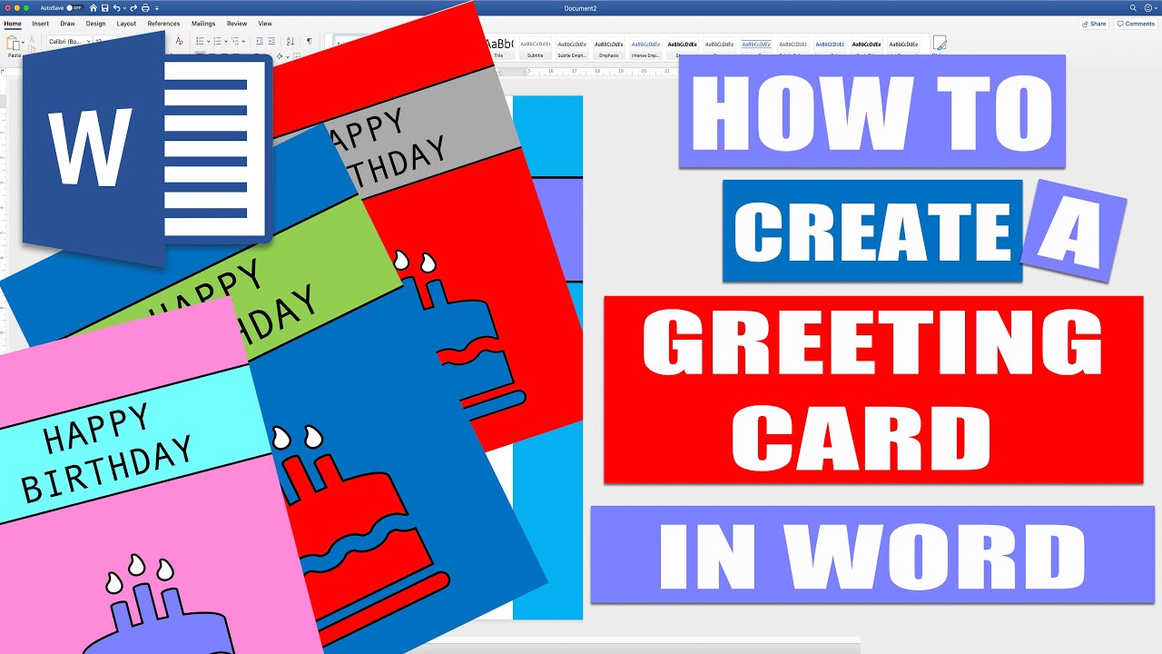 How to create a GREETING CARD in WORD | Tutorials for Microsoft Word ...