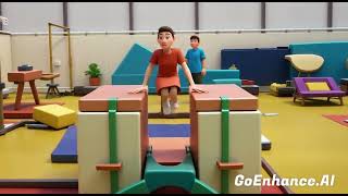 Gymnast fails the landing 😂 #Shorts #SportsFails #FailCartoon #Funny