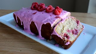 PAN DE FRAMBUESA Y YOGURT CON GLASEADO   RASPBERRY YOGURT LOAF WITH GLAZE