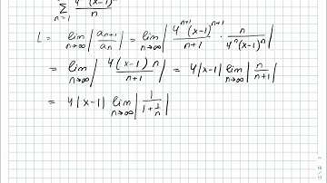 Find the interval of convergence of the power series.\sum_{n=1}^\infty\frac{4^n(x-1) ... | Plainmath