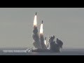 Capture de la vidéo Russia's Nuclear Submarine Successfully Test-Fires 4 Bulava Intercontinental Ballistic Missiles