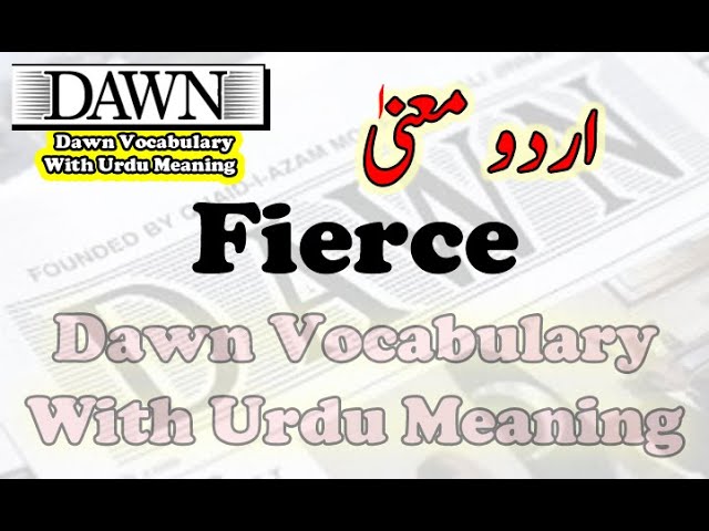 Fierce Meaning In Urdu, Tund تند