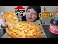 STUFFED CRUST NINE CHEESE PIZZA BANGKOK PIZZA HUT MUKBANG