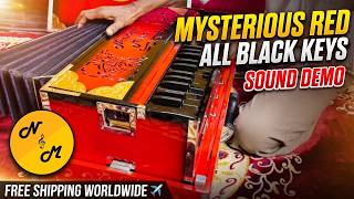 Beautiful Sound! Special Edition Red &amp; Black Folding Harmonium by National Music India