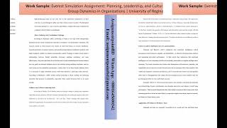 Everest Simulation Assignment: Planning, Leadership, and Cultural Dynamics | GBUS 871 | UOR