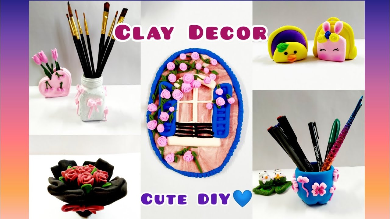 DIY Clay Decor/Easy Table Decor /Air Dry Clay Craft/Polymer clay/Clay Craft Ideas/Cute clay DIY.