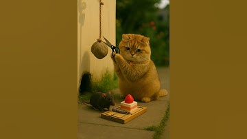Shocking! 😱😱The cat sets a trap and waits in silence😱😱 #cat #funny