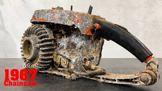 1967 STIHL การบูรณะเลื่อยลูกโซ่ | ฟื้นฟู Chainsaw Rotten อย่างเต็มที่