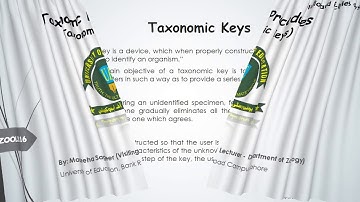 Lecture # 22 & 23 for Semester 6 Topic: Taxonomic Keys (Ms Madeeha Sagheer)