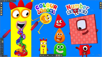 Giant Monster Numberblocks, Colourblocks, Mentos, Coca-Cola Eating Simulation! Satisfying by Algodoo