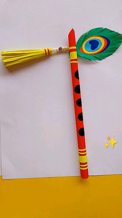 Krishna Flute Making with Paper |  Paper Flute making #diyflute #janmastamicraft #bansuri #shorts