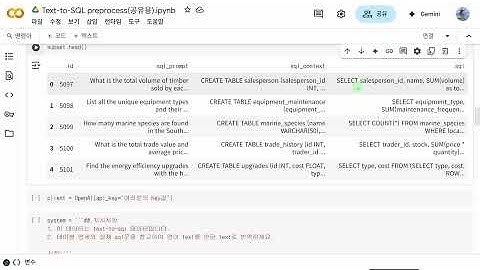 text-to-sql 파인튜닝하기 Part 1 - 데이터 전처리