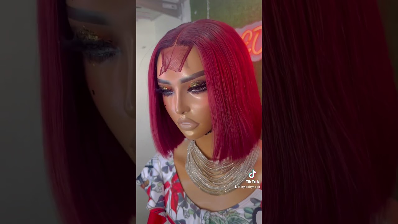 Red bob wig. Available