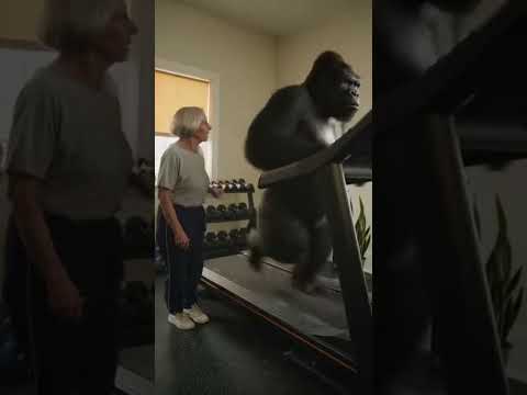 Granny vs Gorilla on the Treadmill 😂 #fyp #fypシ゚viral  #funnyvideo
