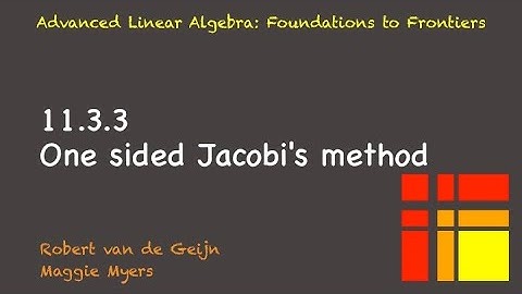 11.3.3 One sided Jacobi