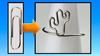 Paperclip Cactus Ring DIY Wire Jewelry Making Tutorial