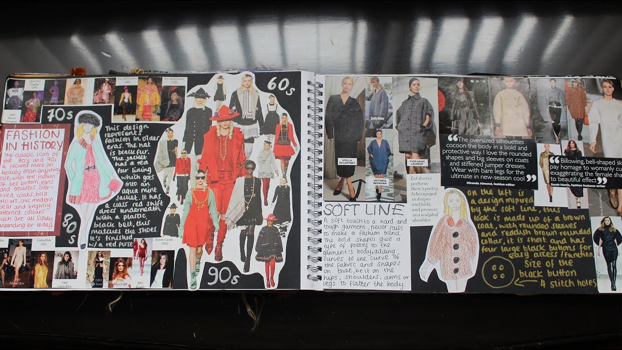 Fashion Design Trend Research Sketchbook Flick Through (A LEVEL A