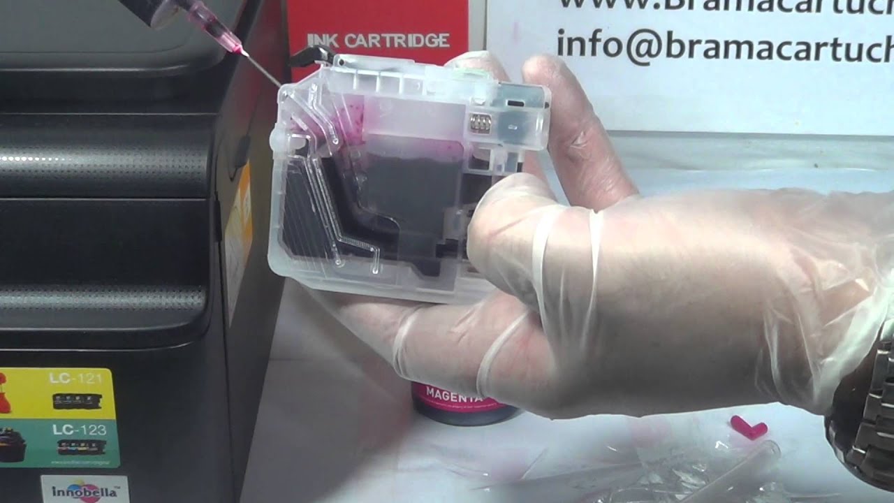How to refill Brother Lc121 Lc123 Lc125 Lc127 refillable cartridges