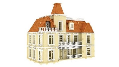 The Bostonian Mansion 3d puzzle Dollhouse Pattern laser cut CNC router plans