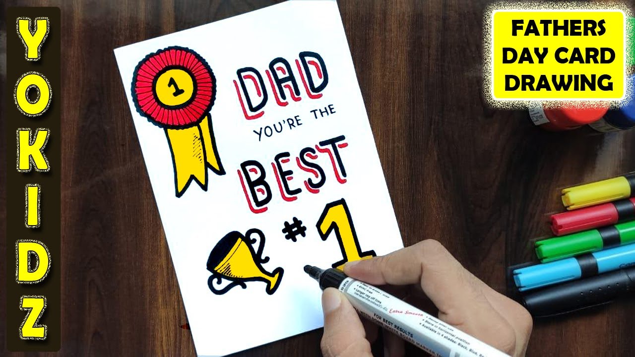 How To Draw A Best Dad Drawing For Fathers Day Really Easy Drawing ...