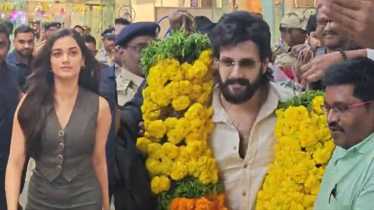 Akkineni Akhil & Bhagyashri Borse Spotted at Gannavaram Airport | 