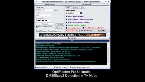 Dreambox OptiFlasher Pro Ultimate Detection Info