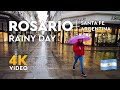 Rain sounds in Rosario Argentina | [4k] rainy day walking tour (Hailstorm)