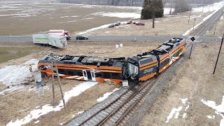 Подъём Штадлера после крушения 3 / Lifting of Stadler train after a collision with a truck 3
