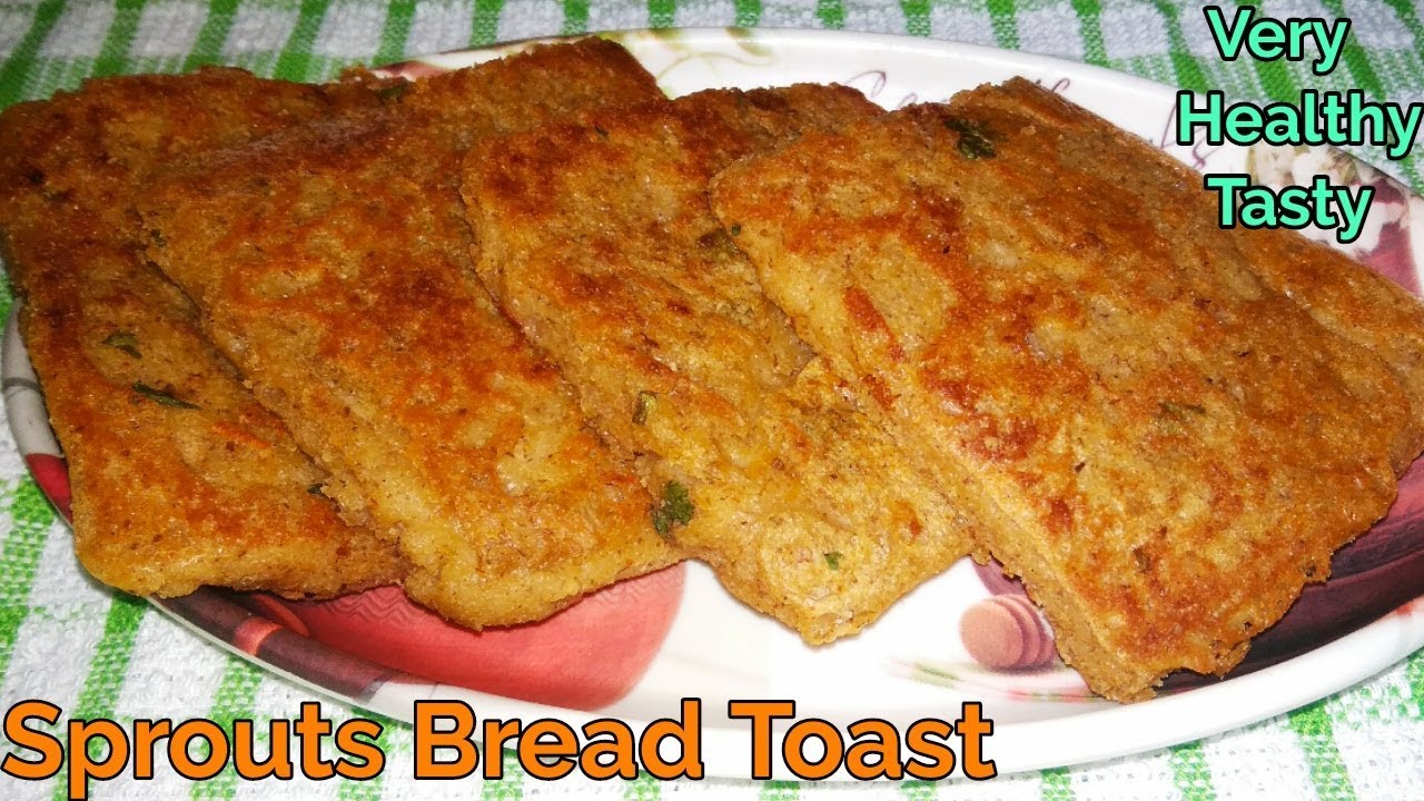 Sprouts Bread Toast Recipe in Telugu How to make Sprouts Bread Toast