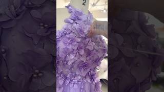 Making a halter 3D floral lavender midi dress with slit #fashion #creative #dress #wedding