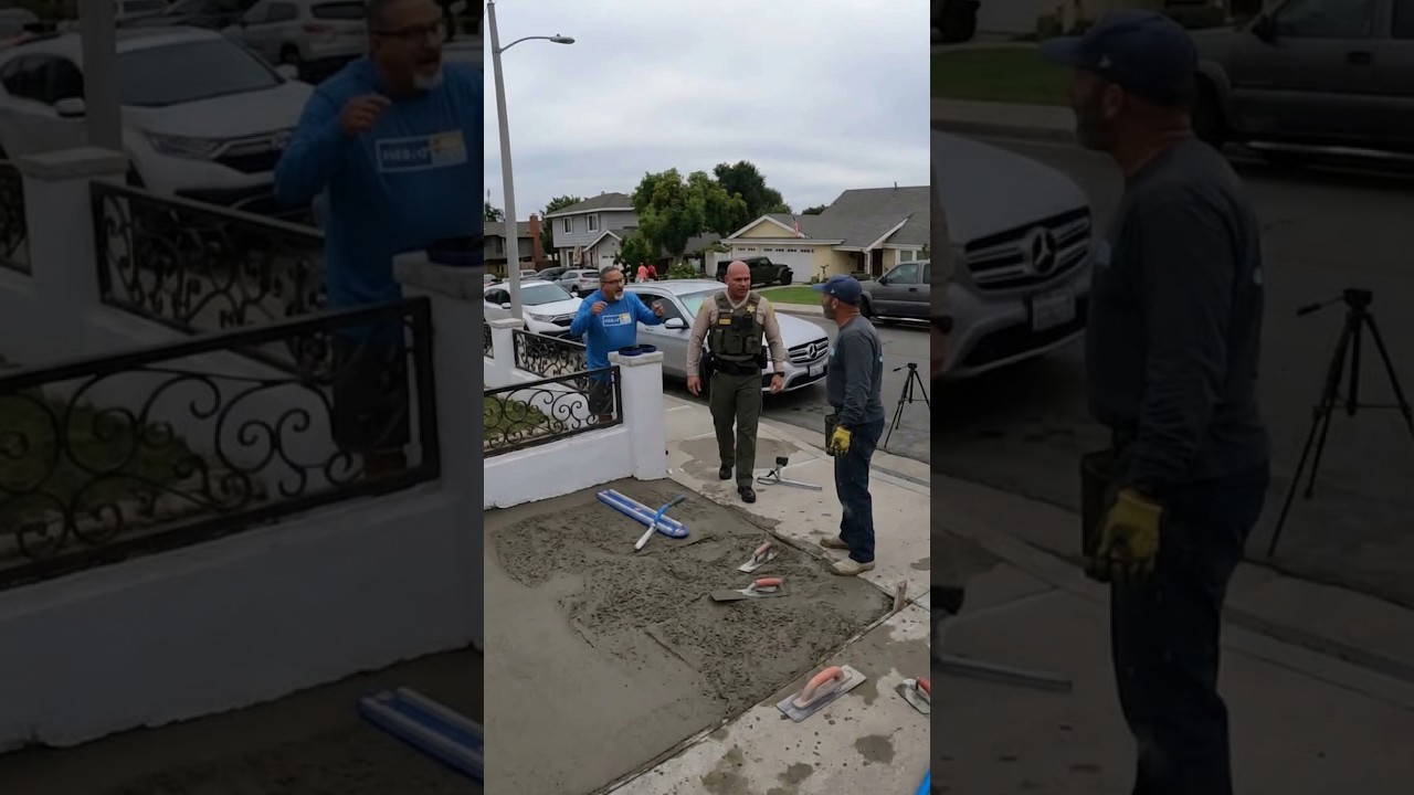 Neighbor calls the Cops while we are Pouring Concrete. #concrete  #construction