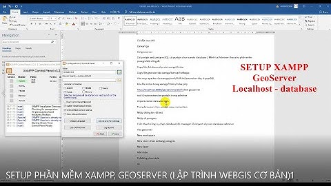 SETUP PHẦN MỀM XAMPP, GEOSERVER LẬP TRÌNH WEBGIS CƠ BẢN