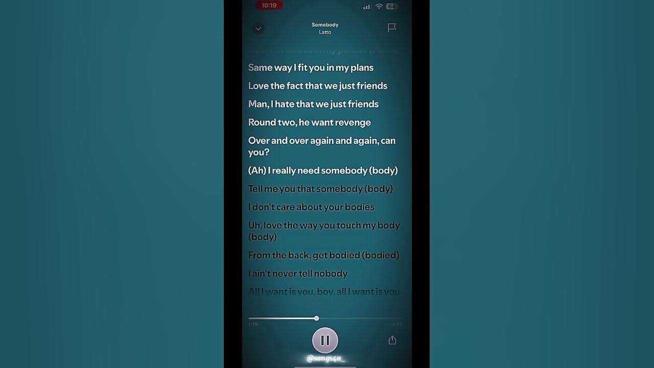 ~ somebody ~ • latto • #shorts #lyrics #fyp #viral #lipsync #songs4u_