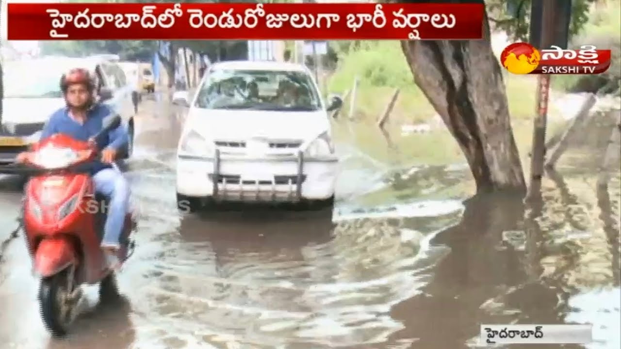 hyderabad rain weather forecast City Roads damaged Due To Heavy Rains | Rains crumble Hyderabad roads | Nala Nagar