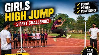 Girls High Jump 3 Feet 💥 Easy Technique Practice on Track