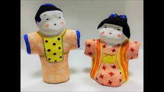 60年代 三島市 文化財 ”贈 三島市長”と記載◆野口三四郎作 三四呂人形 3体 三四呂人形|わたしの土人形