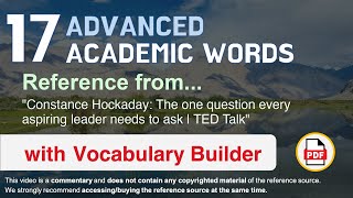 17 Advanced Academic Words Ref from "The one question every aspiring leader needs to ask | TED Talk"