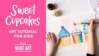 How to Paint Sweet Cupcakes 🧁| Children's Art Lesson by Nicole Miyuki of Let's Make Art screenshot 2