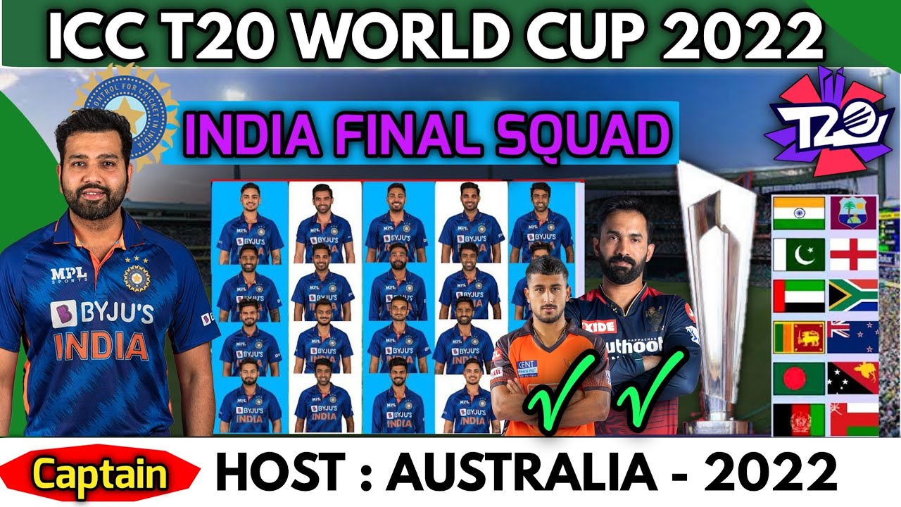 ICC T20 World Cup 2022 Team India Best 20 Members Squad India T20