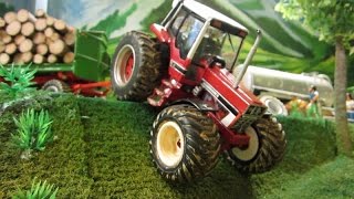 RC TRACTOR on the short way down hill - farm toys in action
