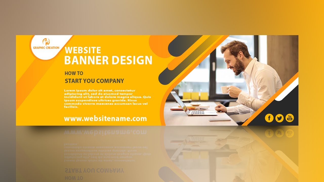 Professional Web Banner Design Photoshop CC Tutorial - YouTube