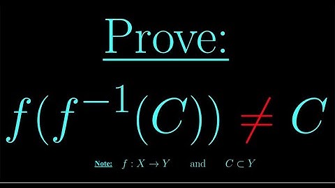 Proving the Image of the Inverse Image of a Set is NOT Equal to that Set | Set Theory