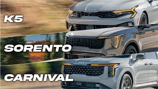 2025 Kia K5, Sorento and Carnival