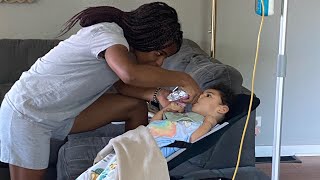 Getting baby Veas Medication.