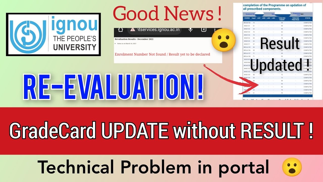 😮 IGNOU December 2022 revaluation result big problem and solution of IGNOU Result.