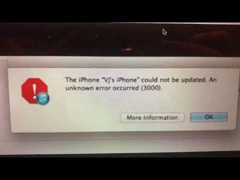The iPhone Could Not Be Updated.An Unknown Error Occurred(3000) iTunes Fix