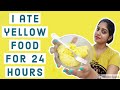 I Ate Yellow food for 24 hours || Indian yellow food challenge || saranya nandakumar